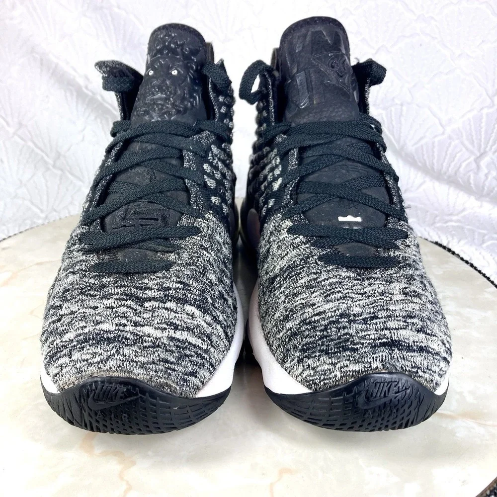 Nike Lebron 17 High Top Basketball Shoes Youth 5.5 Black Gray Athletic Sneakers